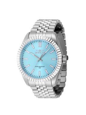 Invicta Silver Stainless Steel Watch with Light Blue Dial With 3-year Warranty